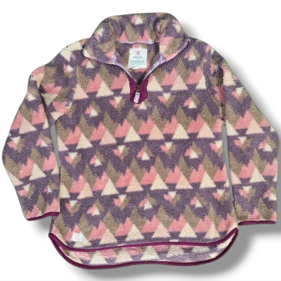 SIMPLY SOUTHERN | Y NECK PLUSH SHERPA QUARTER ZIP PULL OVER - Picture 2 of 11